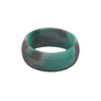 Mint Camo E3 Active Silicone Wedding Ring with 2-line design - mixture of mint, grey and white