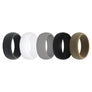 Men's plain E3 Active Silicone wedding ring collection of natural colours