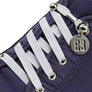 White E3 Lachet Lastic Lace with tag in Navy sneaker, no tie shoe lace