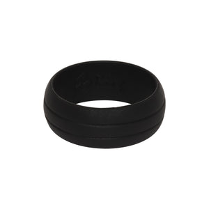 Men's Double Debossed with 2 lines in Black - E3 Active Silicone Wedding Ring