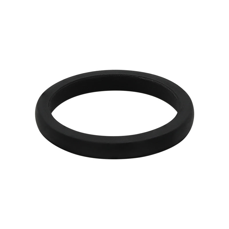 Black smooth stackable - E3 Active Stacker Silicone Wedding ring
