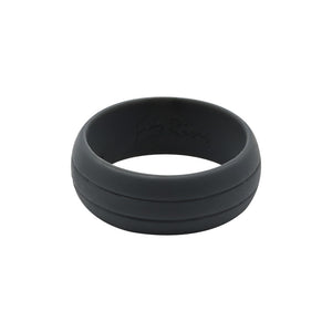 Men's Double Debossed with 2 lines in Charcoal - E3 Active Silicone Wedding Ring
