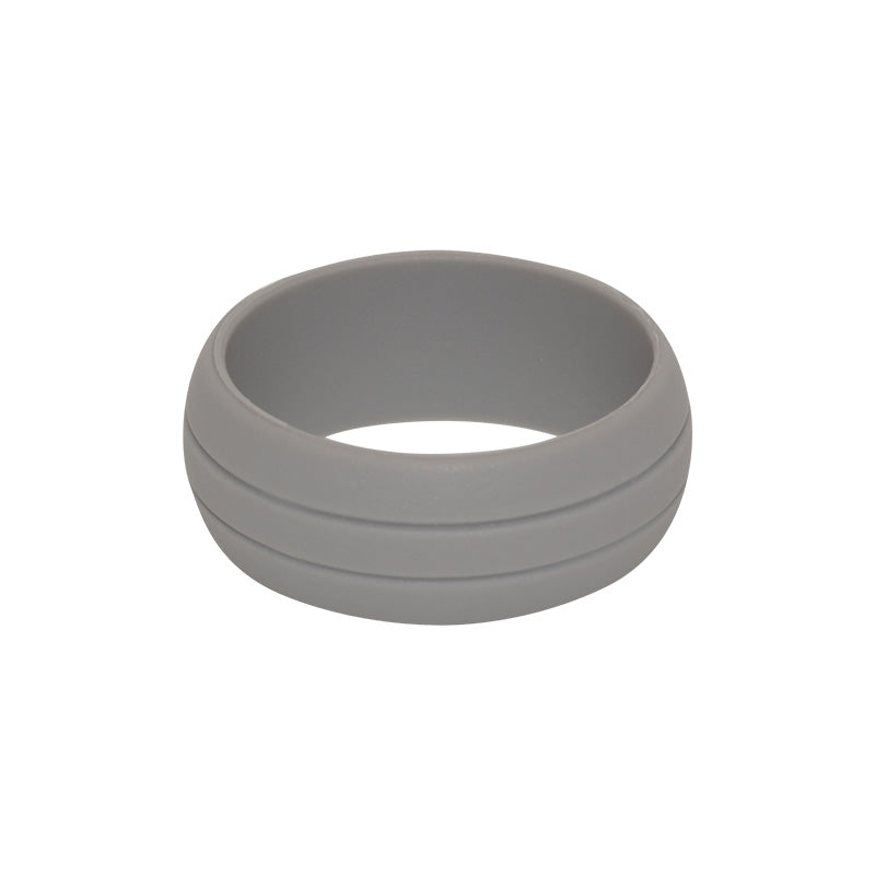 Men's Double Debossed with 2 lines in Grey - E3 Active Silicone Wedding Ring