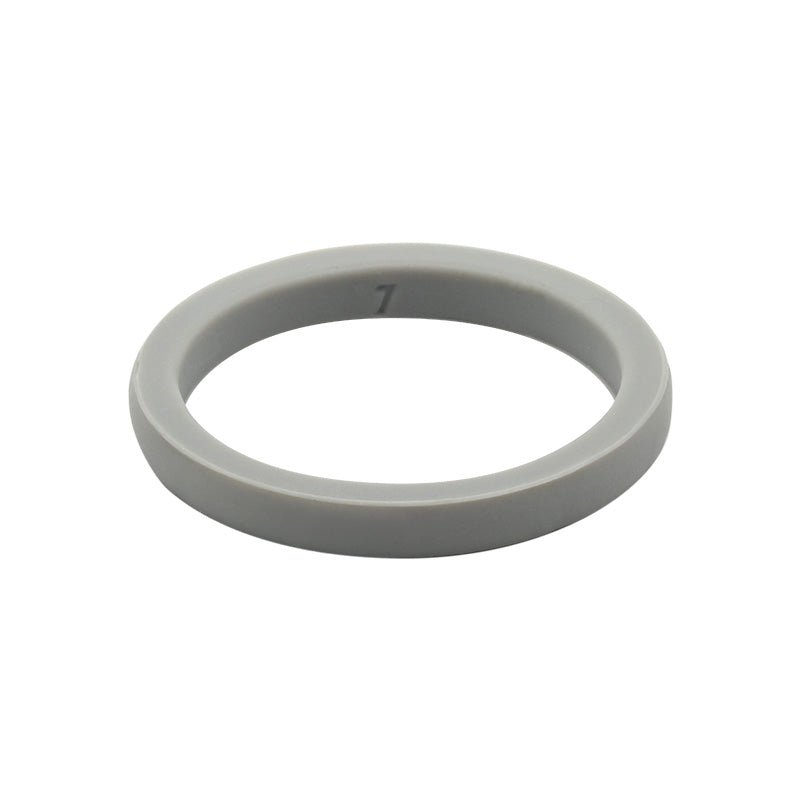 Grey smooth stackable - E3 Active Stacker Silicone Wedding ring