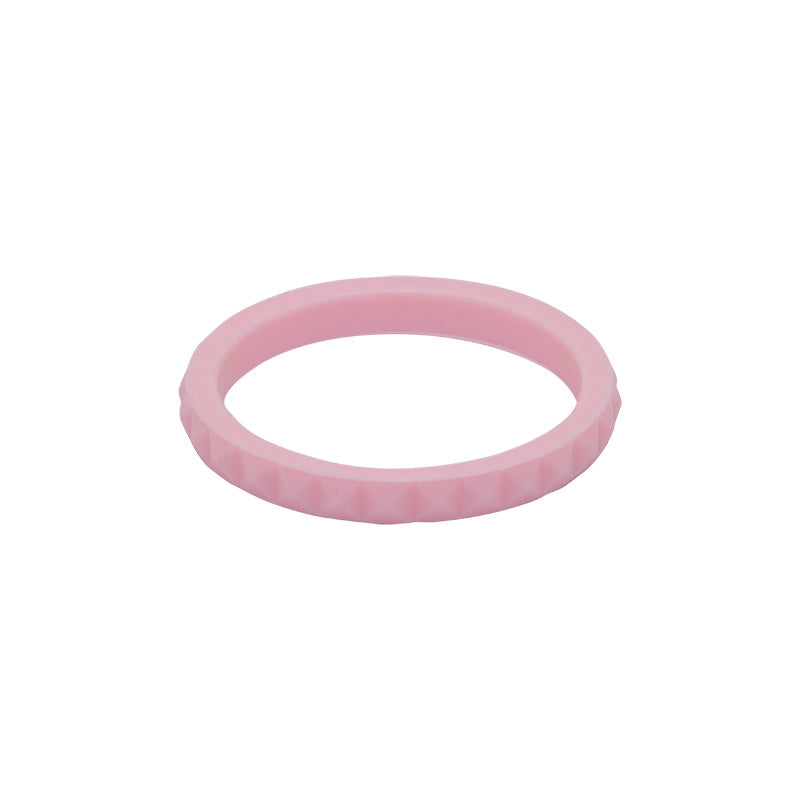 Light Pink diamond shaped stackable - E3 Active Stacker Silicone Wedding ring