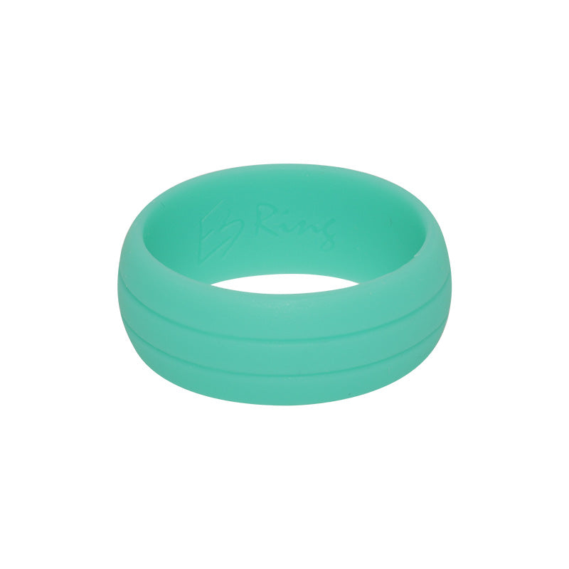 Men's Double Debossed with 2 lines in Mint - E3 Active Silicone Wedding Ring